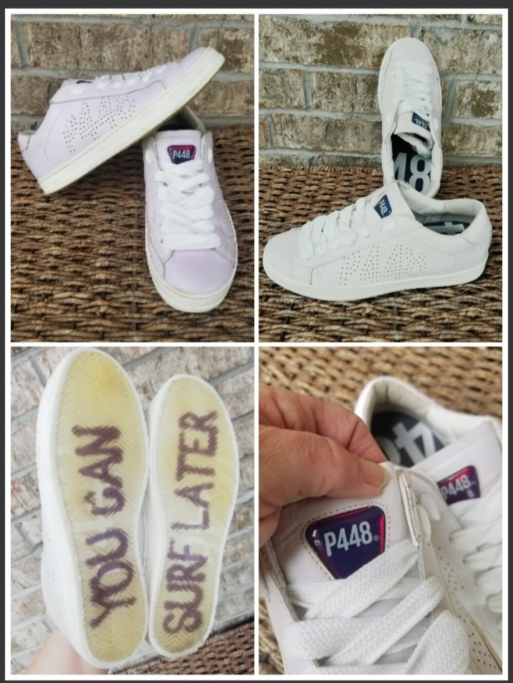 P448 F24 JOHN White / Lilac Leather Sneakers (Women 8.5/ 9 EUR 39) Sun-changer